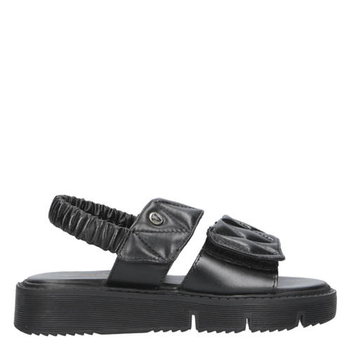 Vingino chunky leren sandalen zwart afbeelding