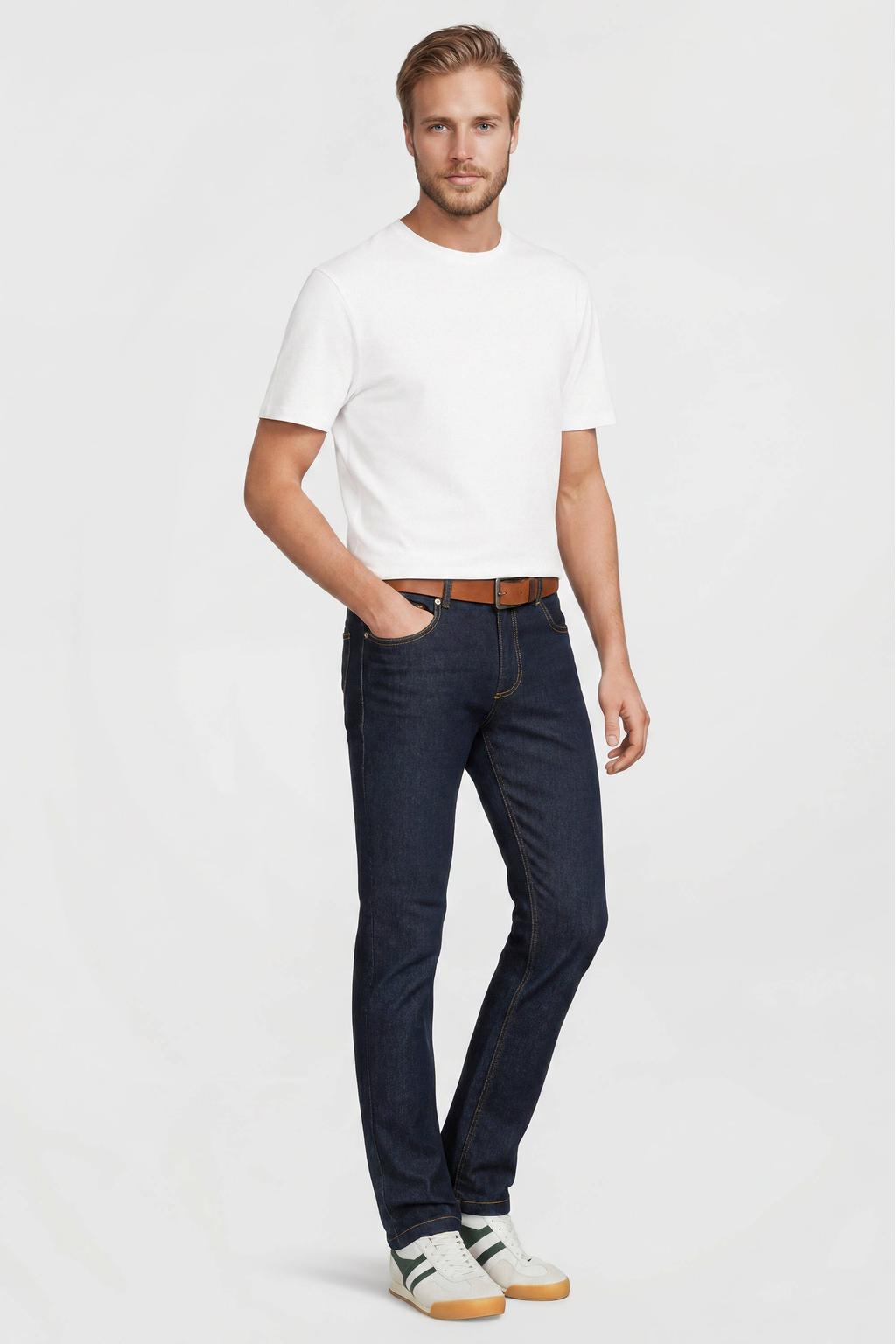 Anytime slim fit jeans donkerblauw