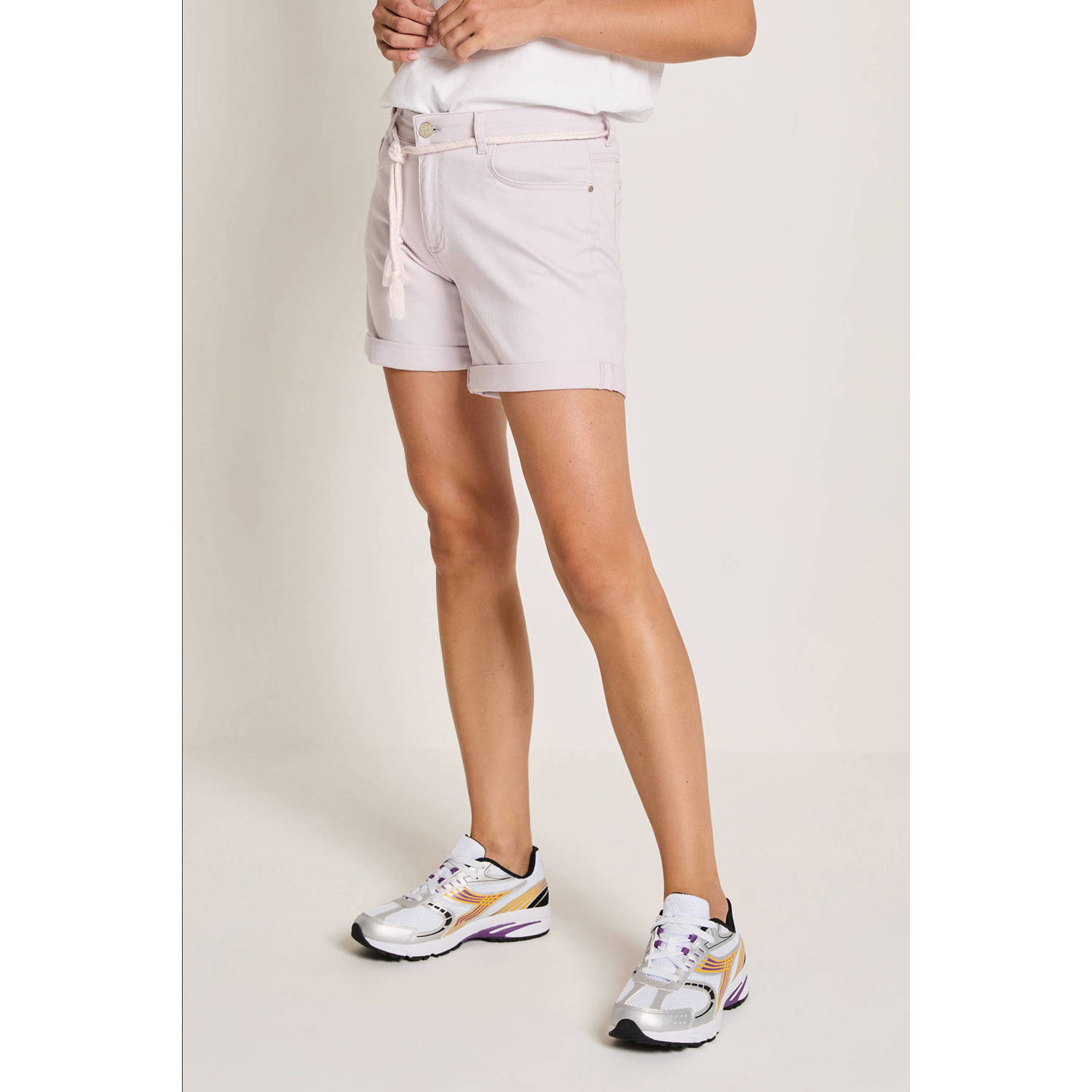 Para Mi straight regular waist denim short lila