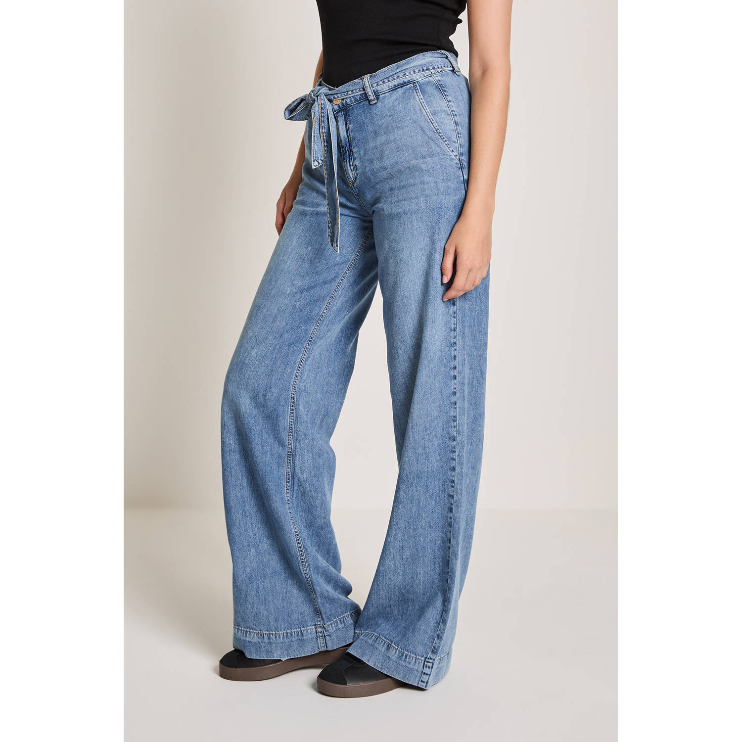 Para Mi high waist wide leg jeans medium blue denim