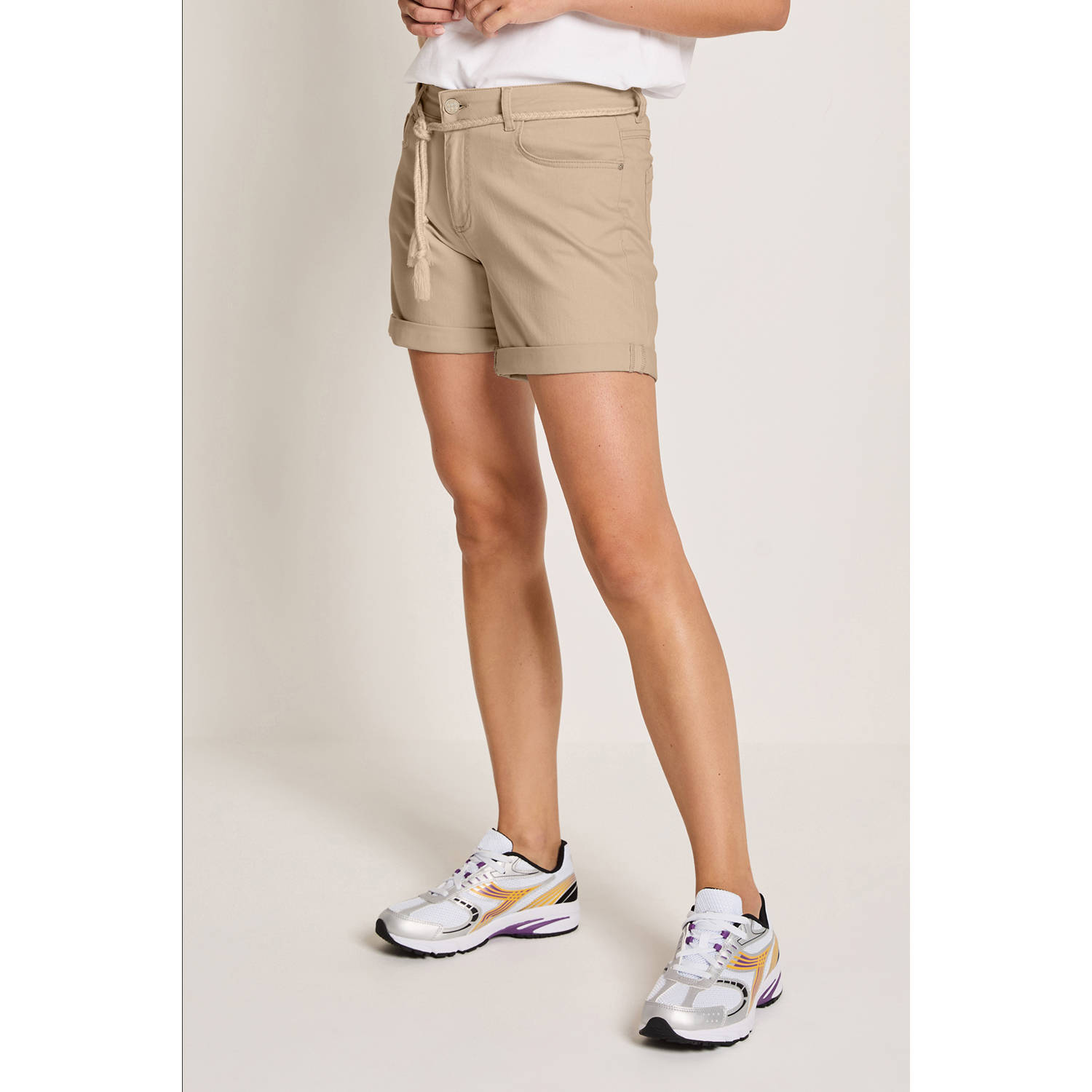 Para Mi straight high waist casual short taupe