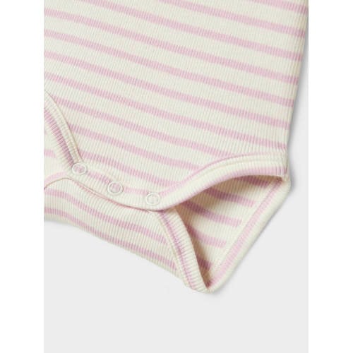 NAME IT BABY romper NBNBANI roze/wit afbeelding