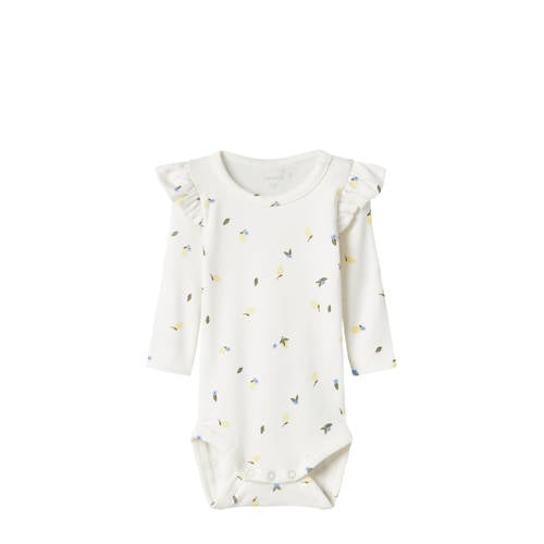 NAME IT BABY romper NBFFILLY met ruches offwhite/geel afbeelding