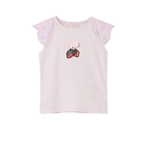 NAME IT BABY T-shirt lila broderie afbeelding