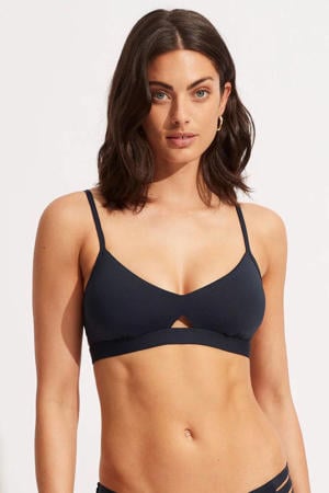 Collective voorgevormde crop bikinitop donkerblauw