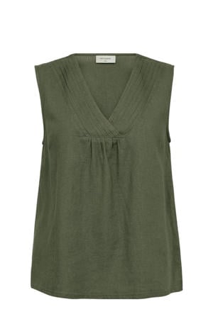 linnen top groen