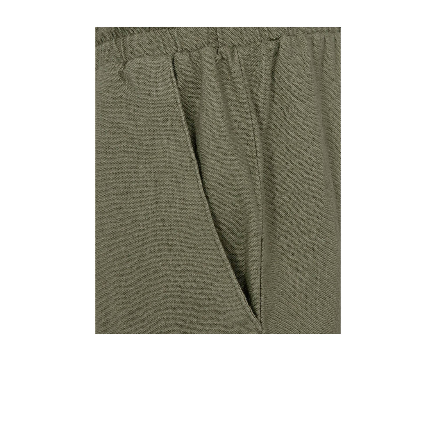 FREEQUENT linnen regular waist casual short groen