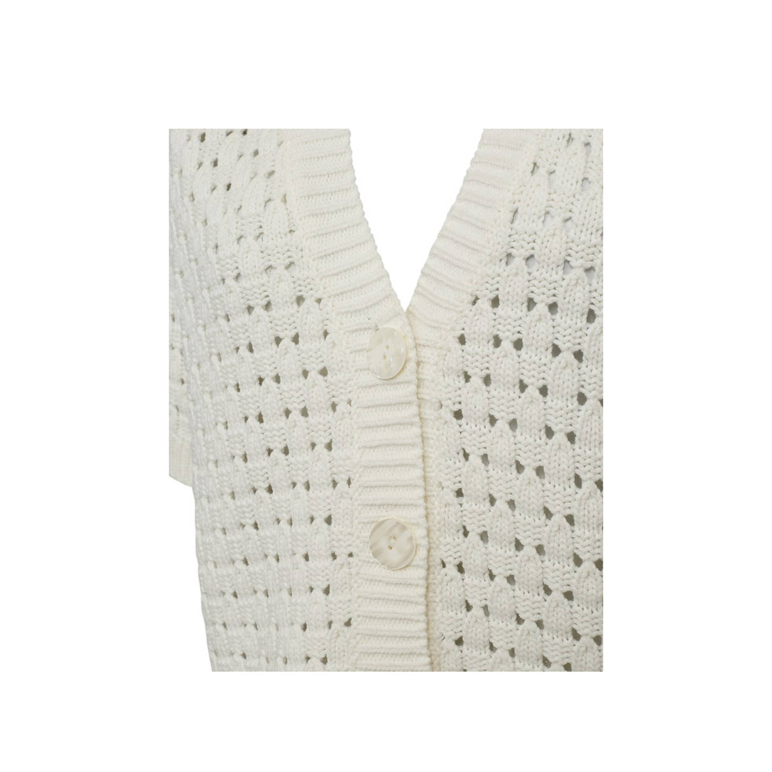 FREEQUENT vest ecru gebreid