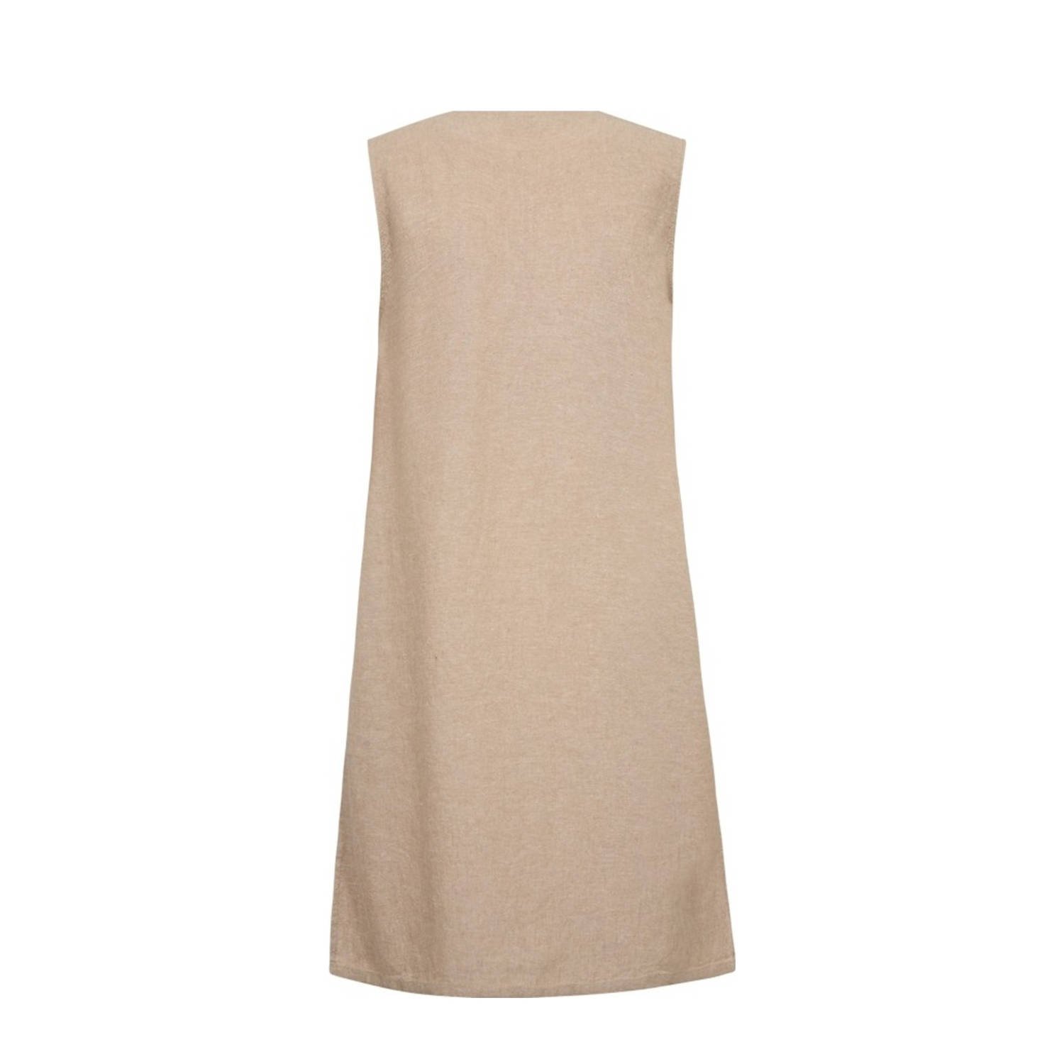 FREEQUENT linnen zomerjurk beige