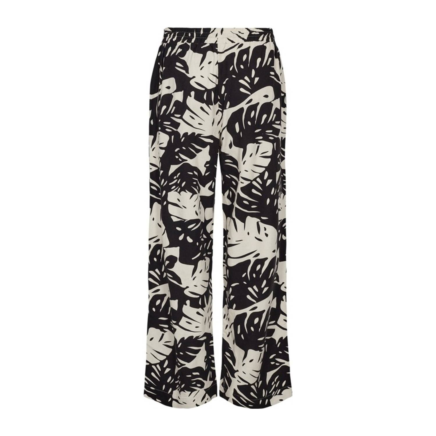 FREEQUENT wide leg regular waist broek zwart