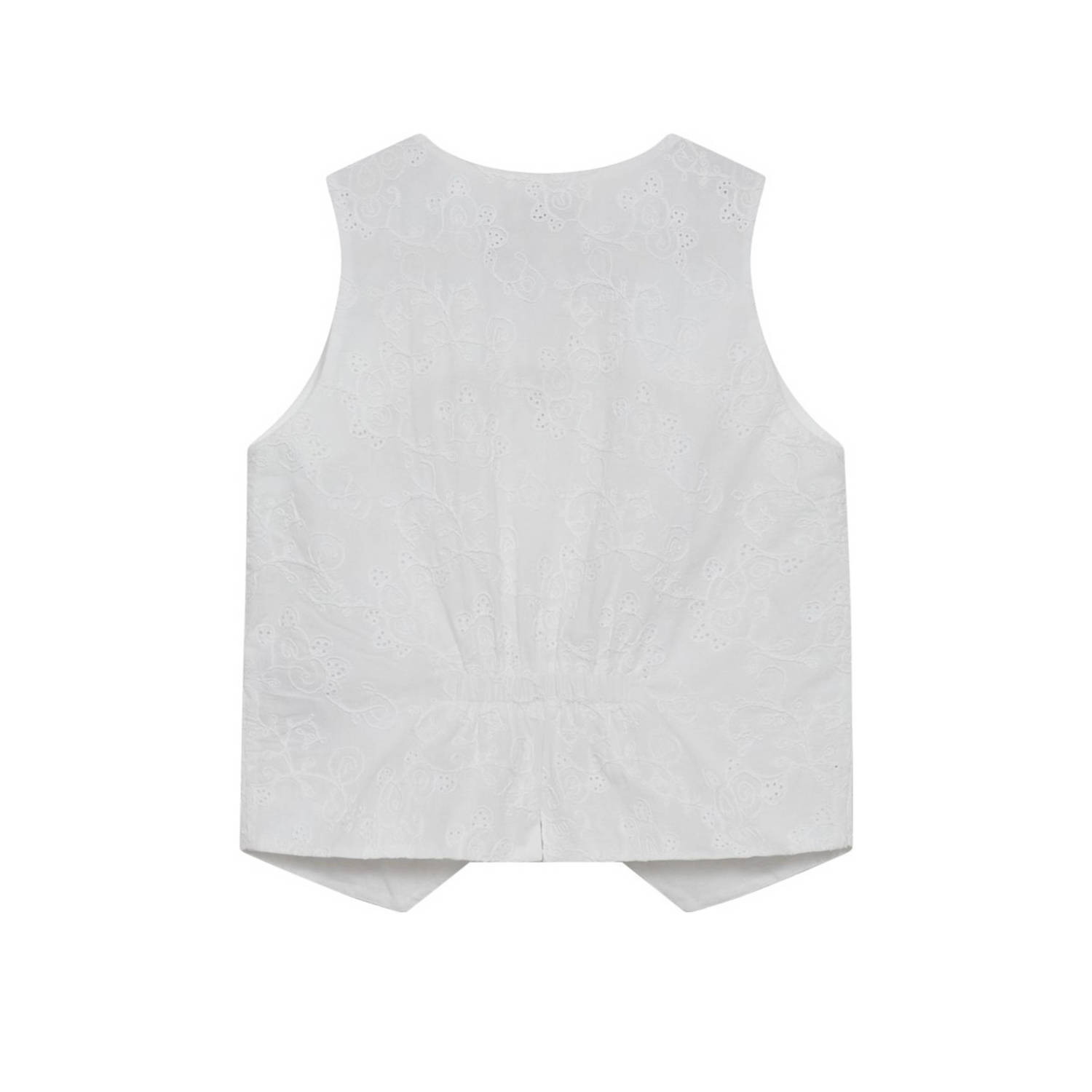 FREEQUENT gilet wit broderie