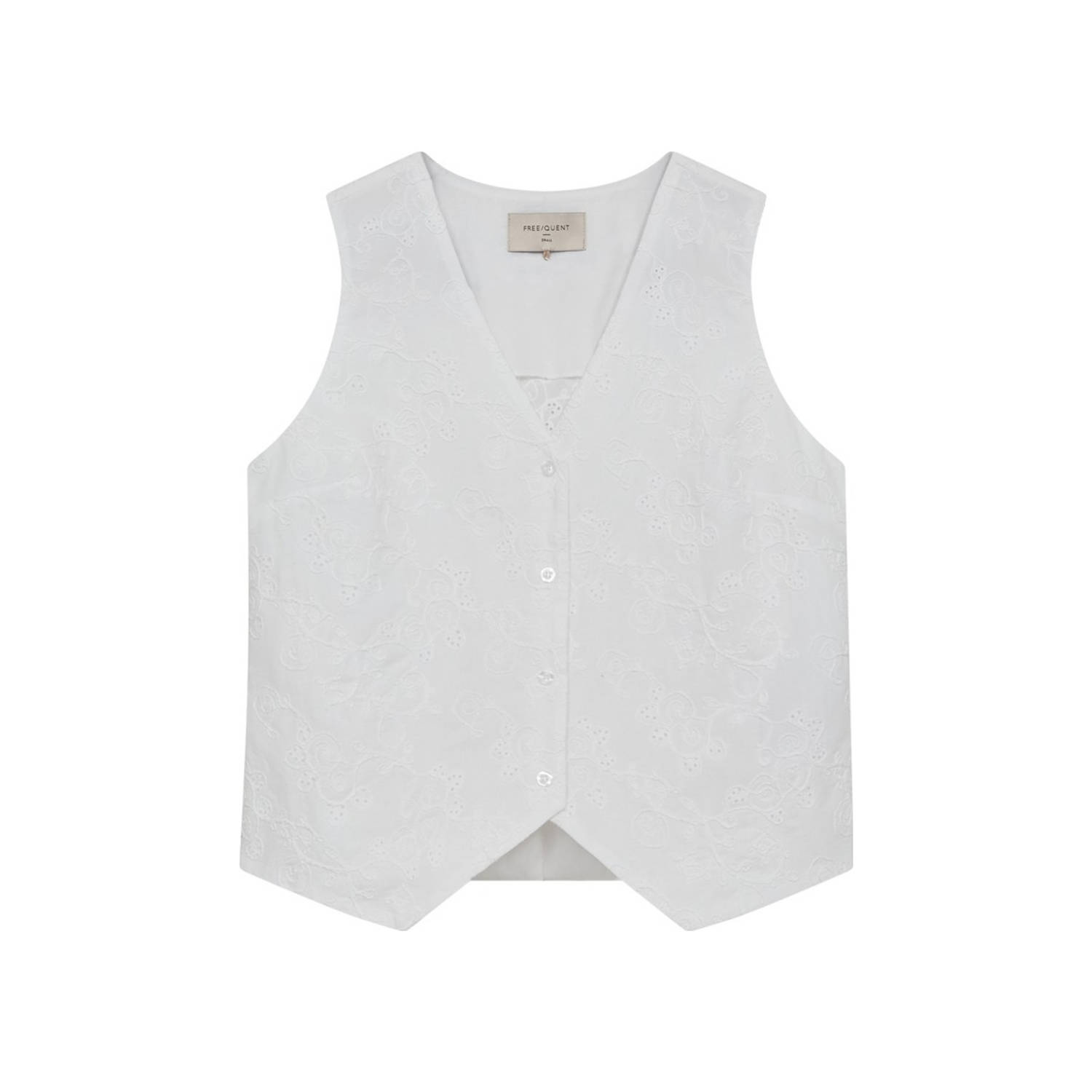 FREEQUENT gilet wit broderie
