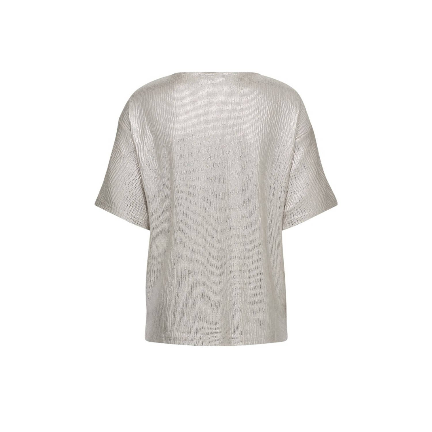 FREEQUENT top zilver met lurex
