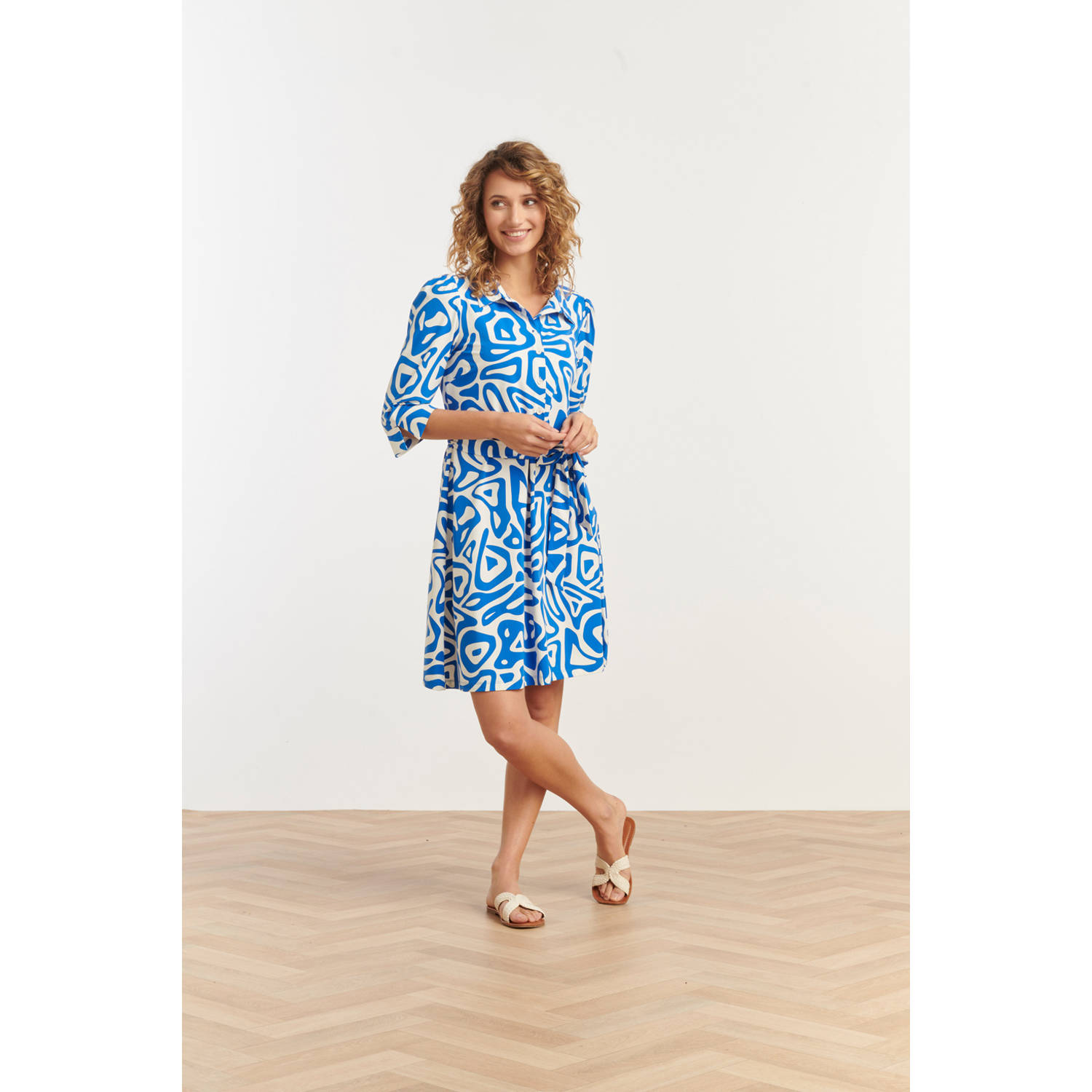Smashed Lemon zomerjurk blauw