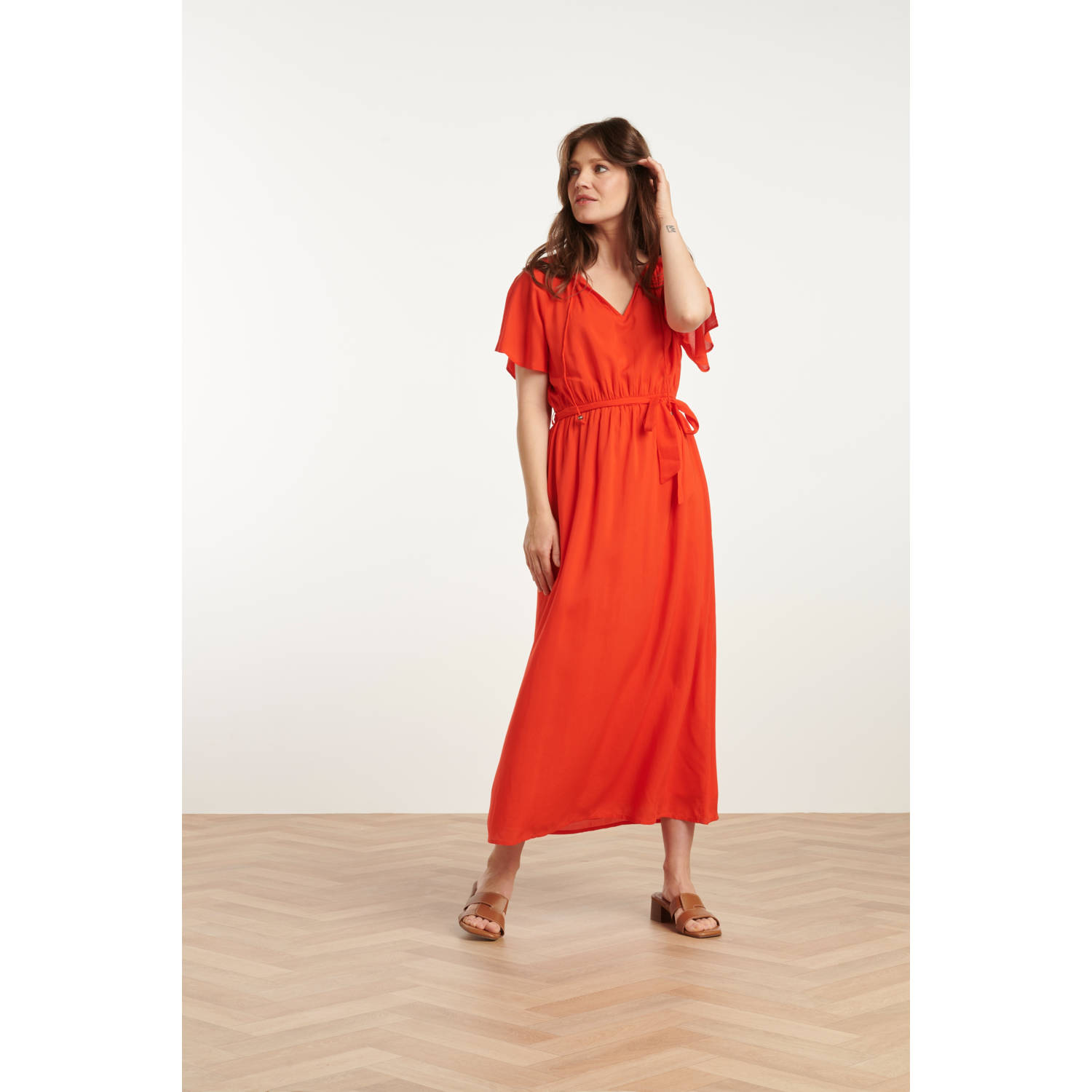 Smashed Lemon maxi jurk rood