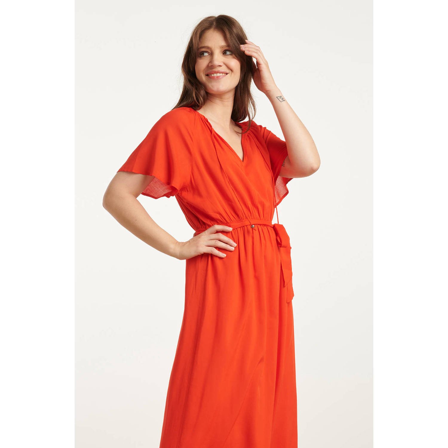 Smashed Lemon maxi jurk rood