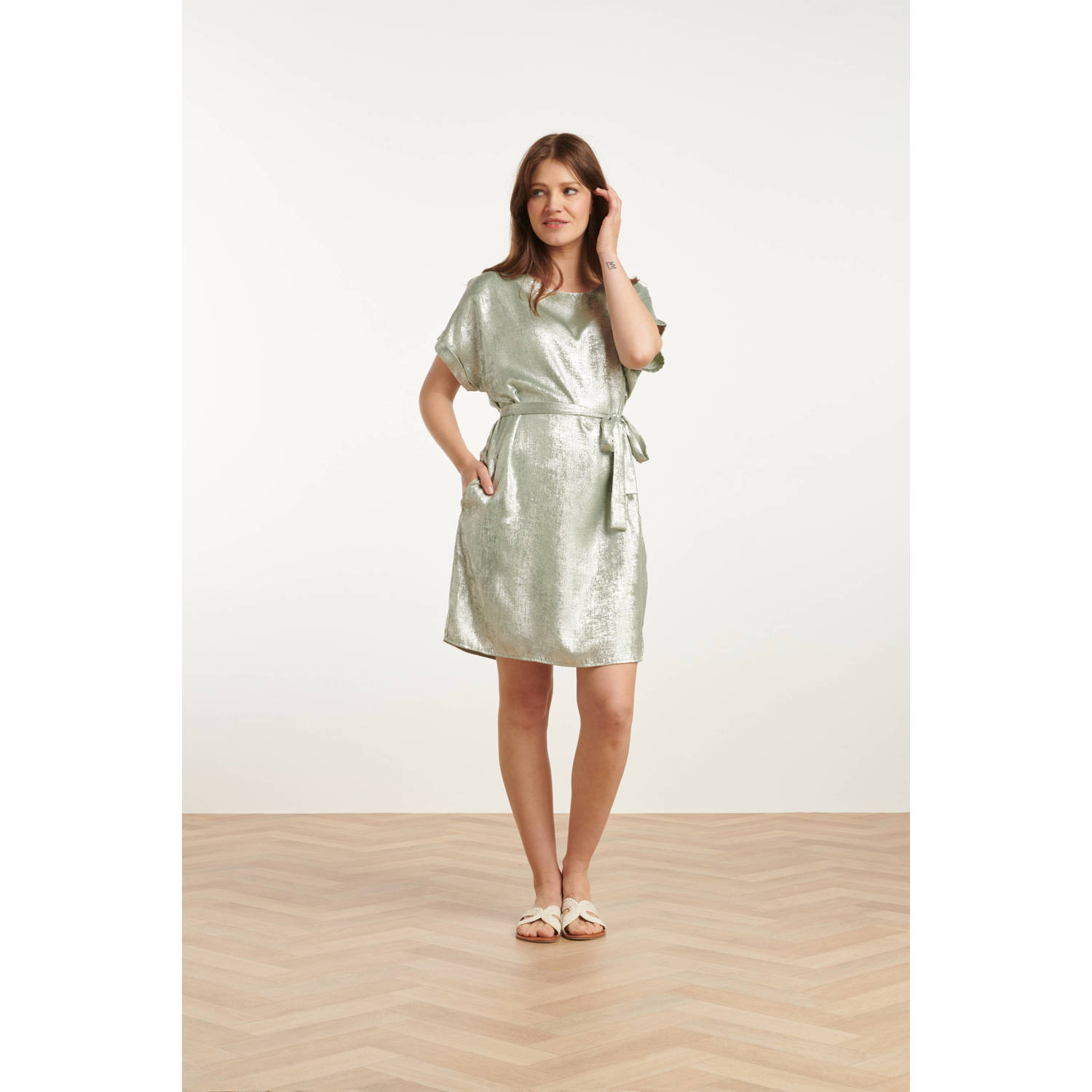 Smashed Lemon jurk zilver