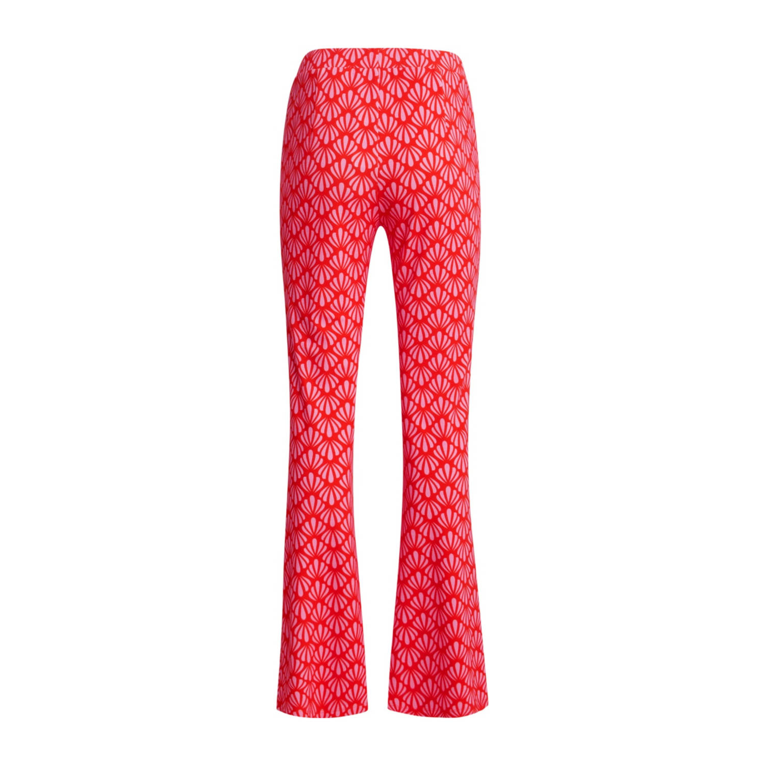 Smashed Lemon flared high waist broek rood