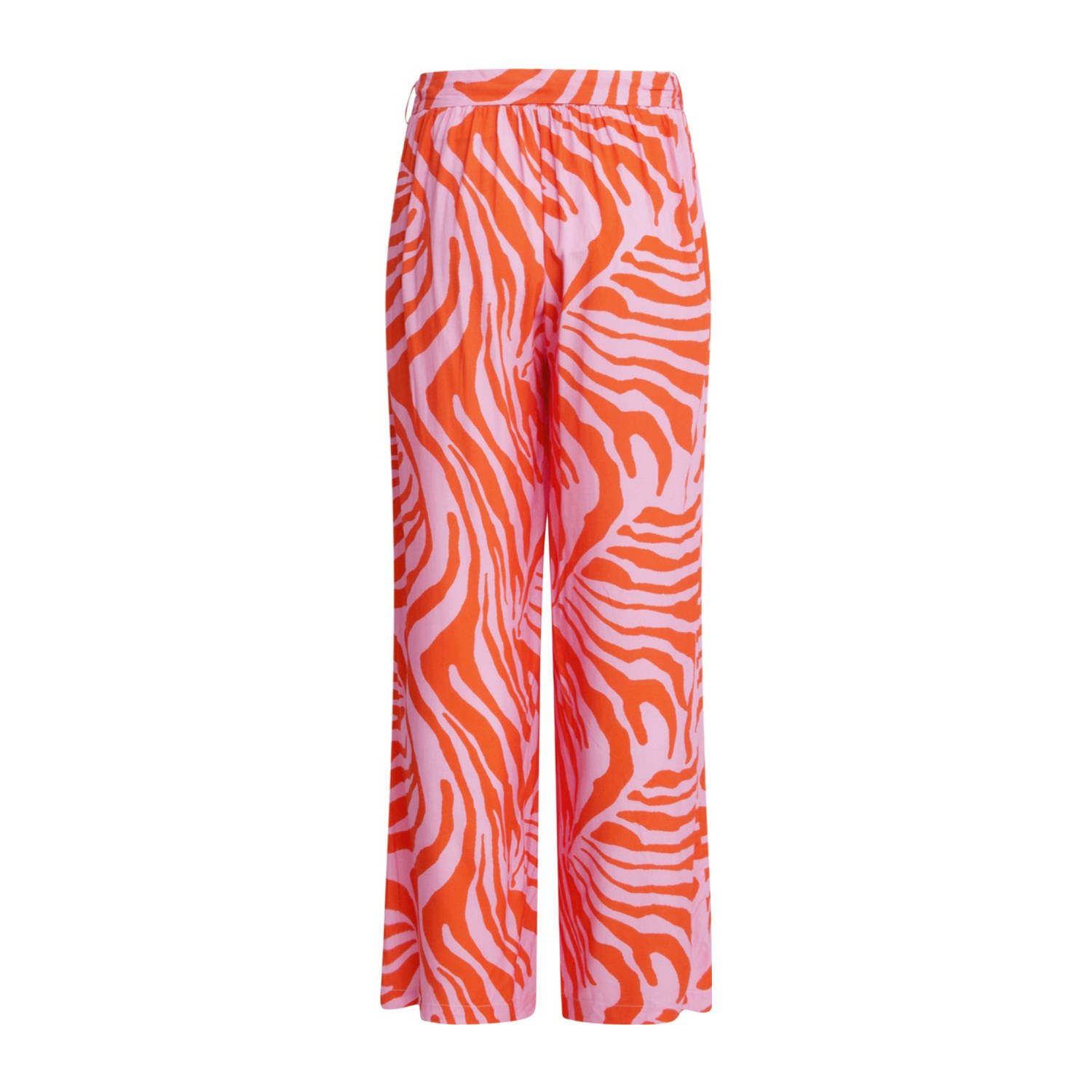 Smashed Lemon wide leg regular waist casual broek roze