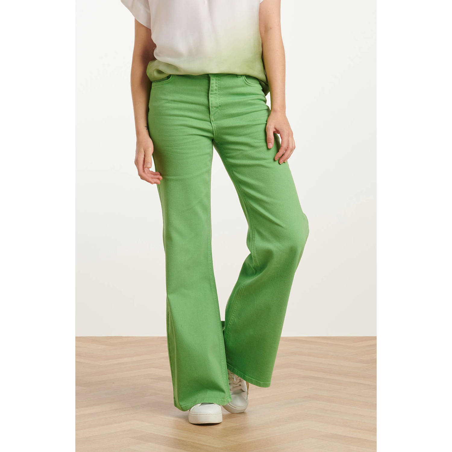 Smashed Lemon flared jeans groen
