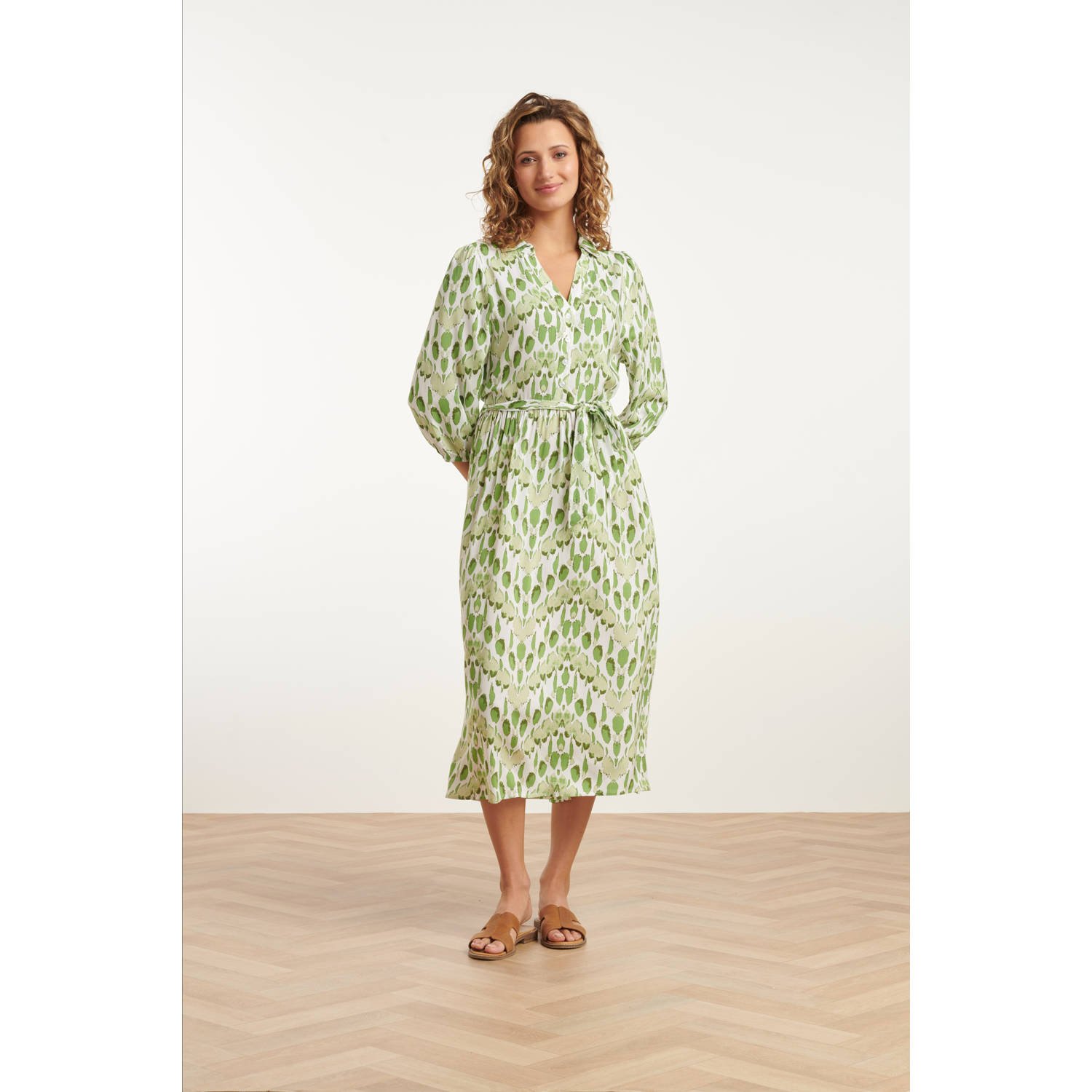 Smashed Lemon blousejurk groen