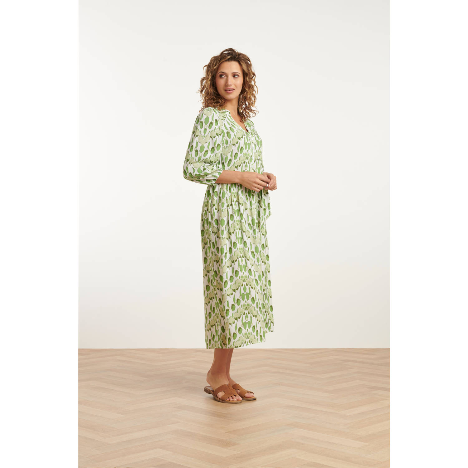Smashed Lemon blousejurk groen