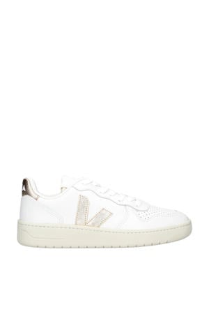leren sneakers wit/goud