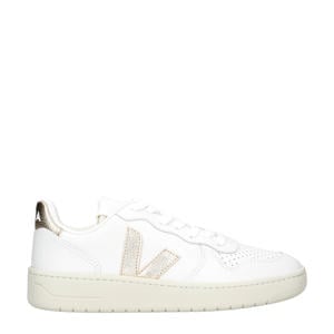 leren sneakers wit/goud