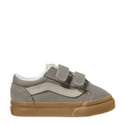 thumbnail: Taupe jongens en meisjes VANS Old Skool V sneakers van canvas-suède/voering: textiel/voetbed: eva met klittenband