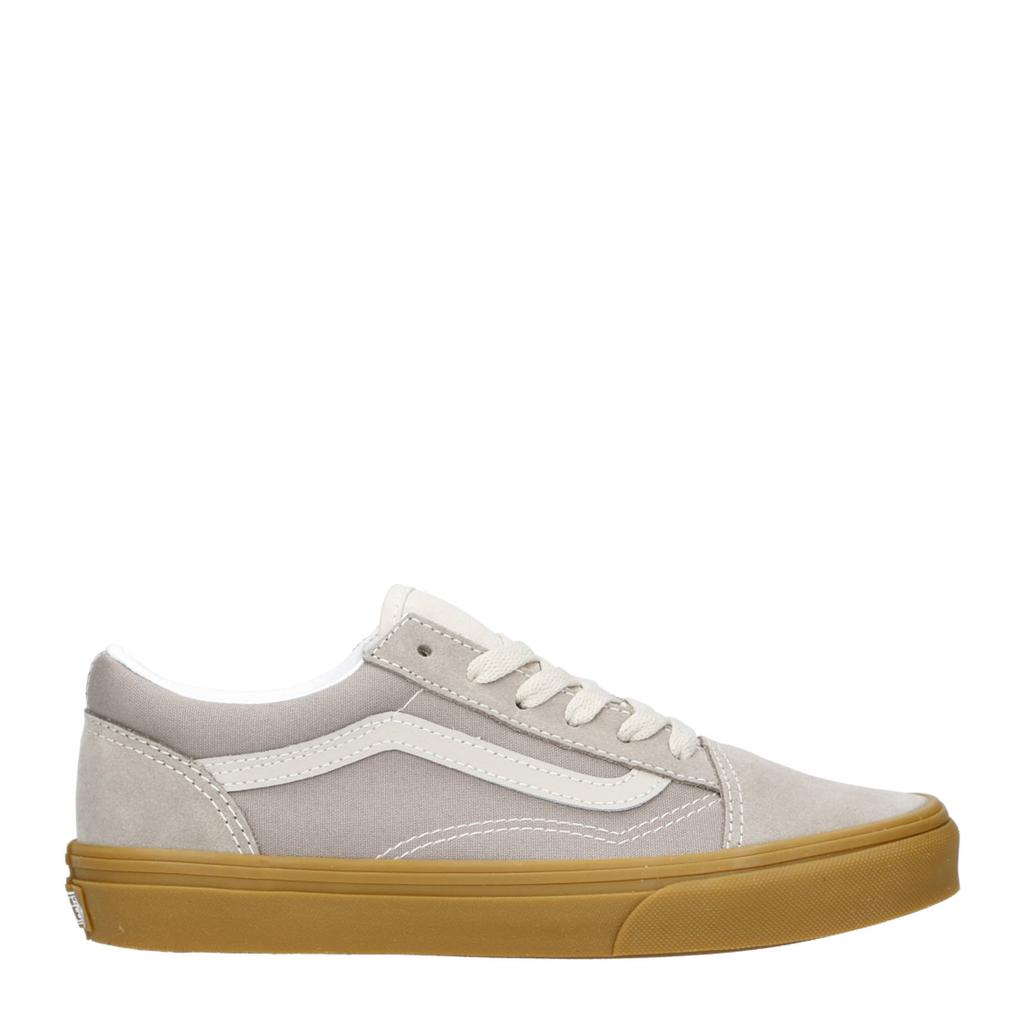 Grijs en witte jongens en meisjes VANS Old Skool sneakers van canvas-suède/voering: textiel/voetbed: eva met klittenband