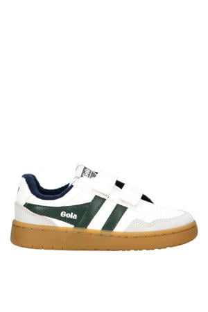 Eagle strap leren sneakers wit/groen