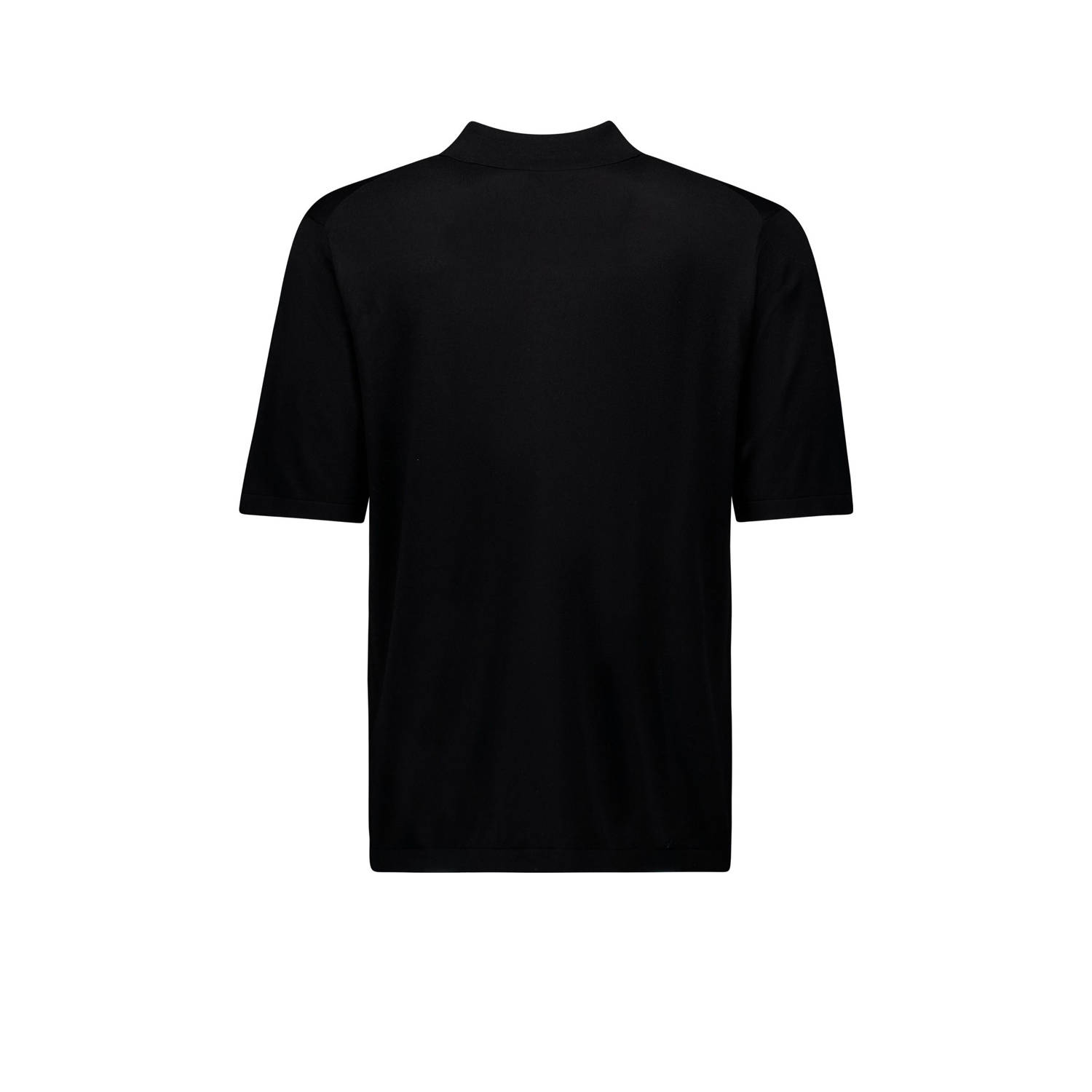 Airforce regular polo fijn gebreid zwart