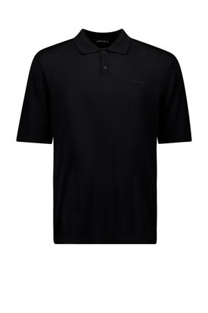 regular polo fijn gebreid zwart