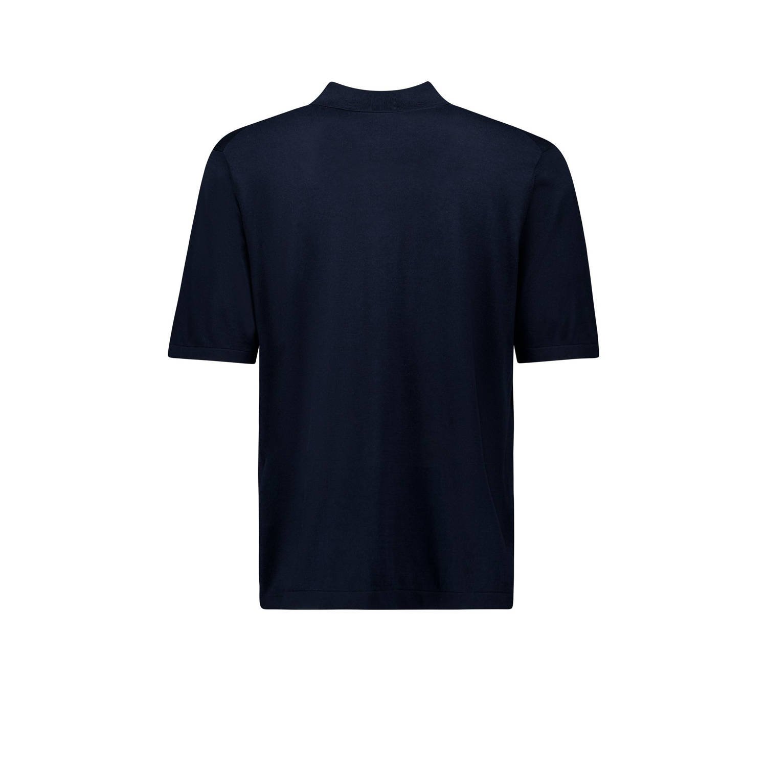 Airforce regular polo fijn gebreid donkerblauw