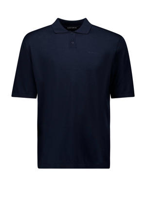 regular polo fijn gebreid donkerblauw