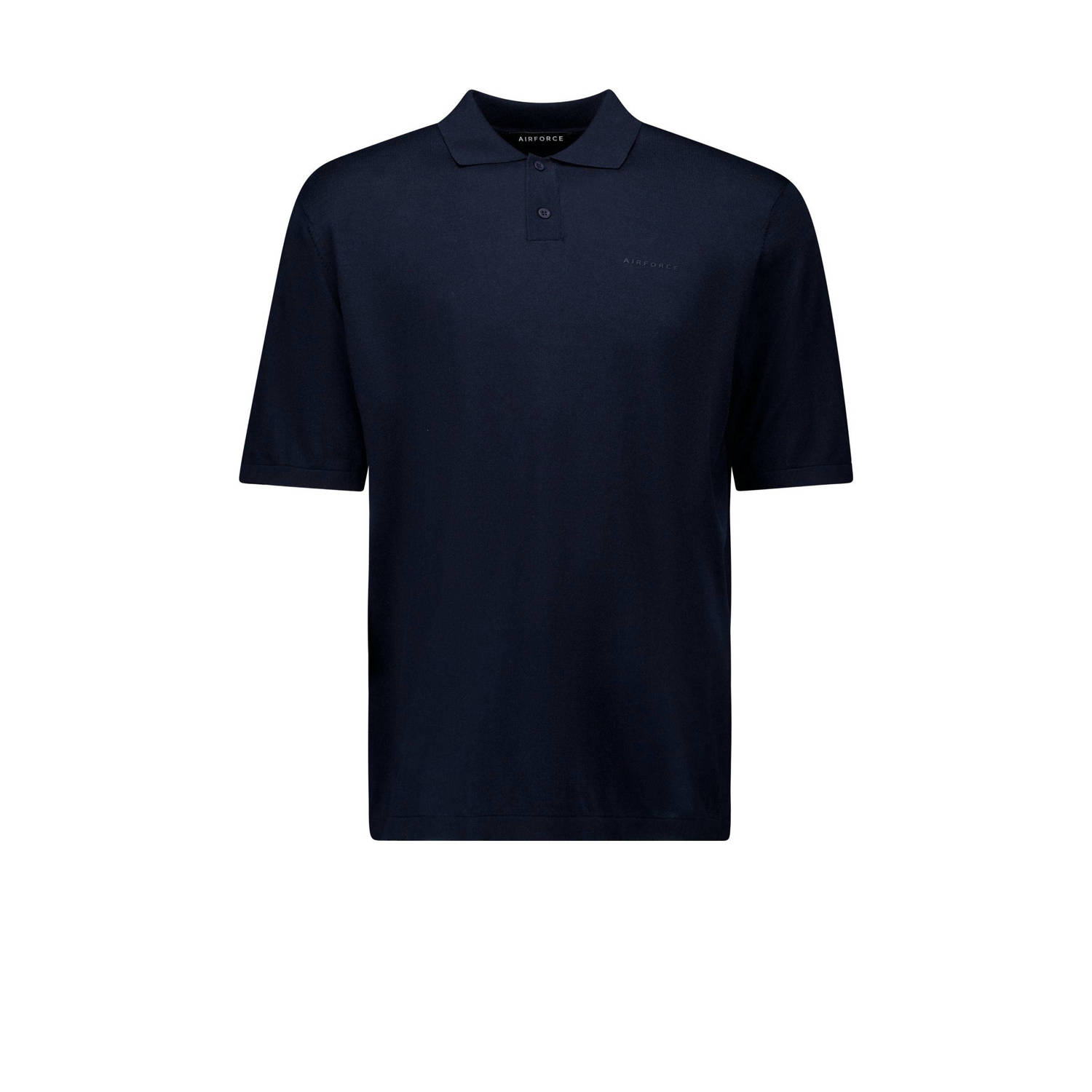 Airforce regular polo fijn gebreid donkerblauw