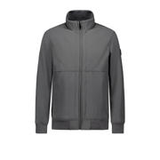 thumbnail: Grijze heren Airforce softshell jas met effen, lange mouwen, opstaande kraag, ritssluiting en geribde boorden
