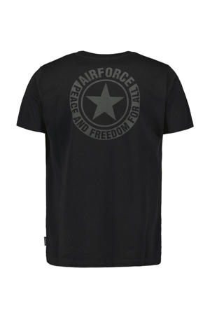 regular T-shirt met backprint zwart