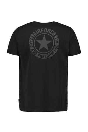 regular T-shirt met backprint zwart