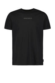 thumbnail: Zwarte heren Airforce T-shirt van katoen met backprint, korte mouwen en ronde hals