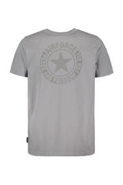 thumbnail: Grijze heren Airforce t-shirt van katoen met backprint, korte mouwen en ronde hals