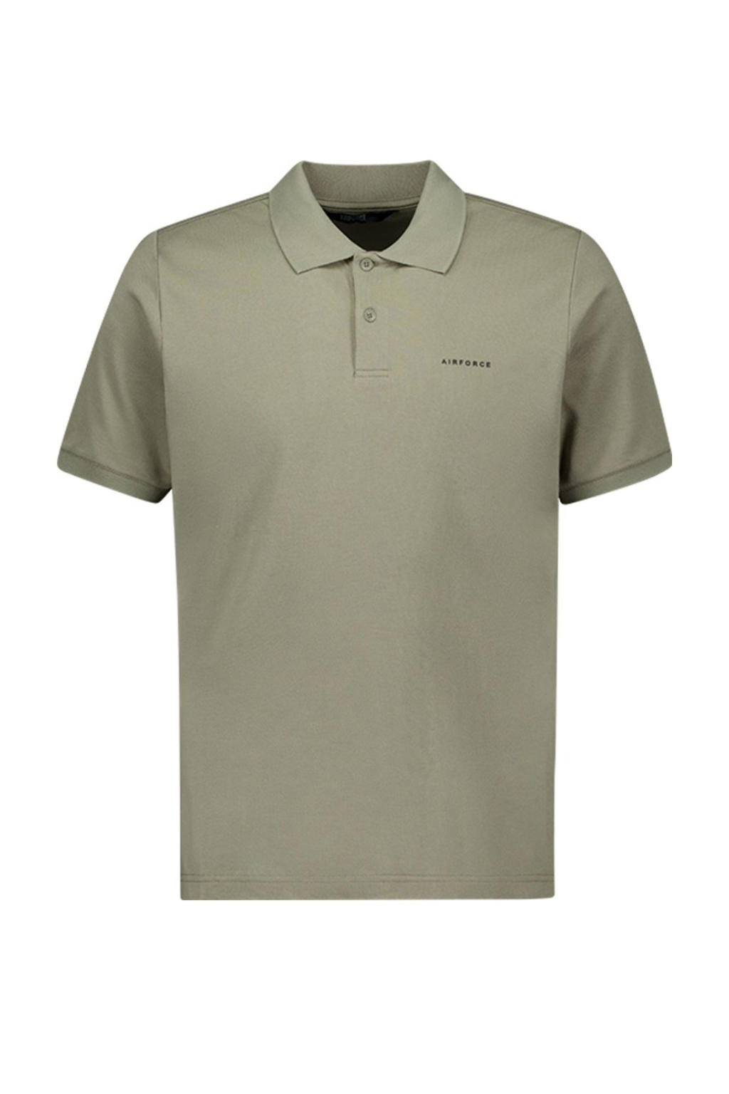 Groene heren Airforce regular polo van katoen met effen, korte mouwen, klassieke kraag en knoopsluiting