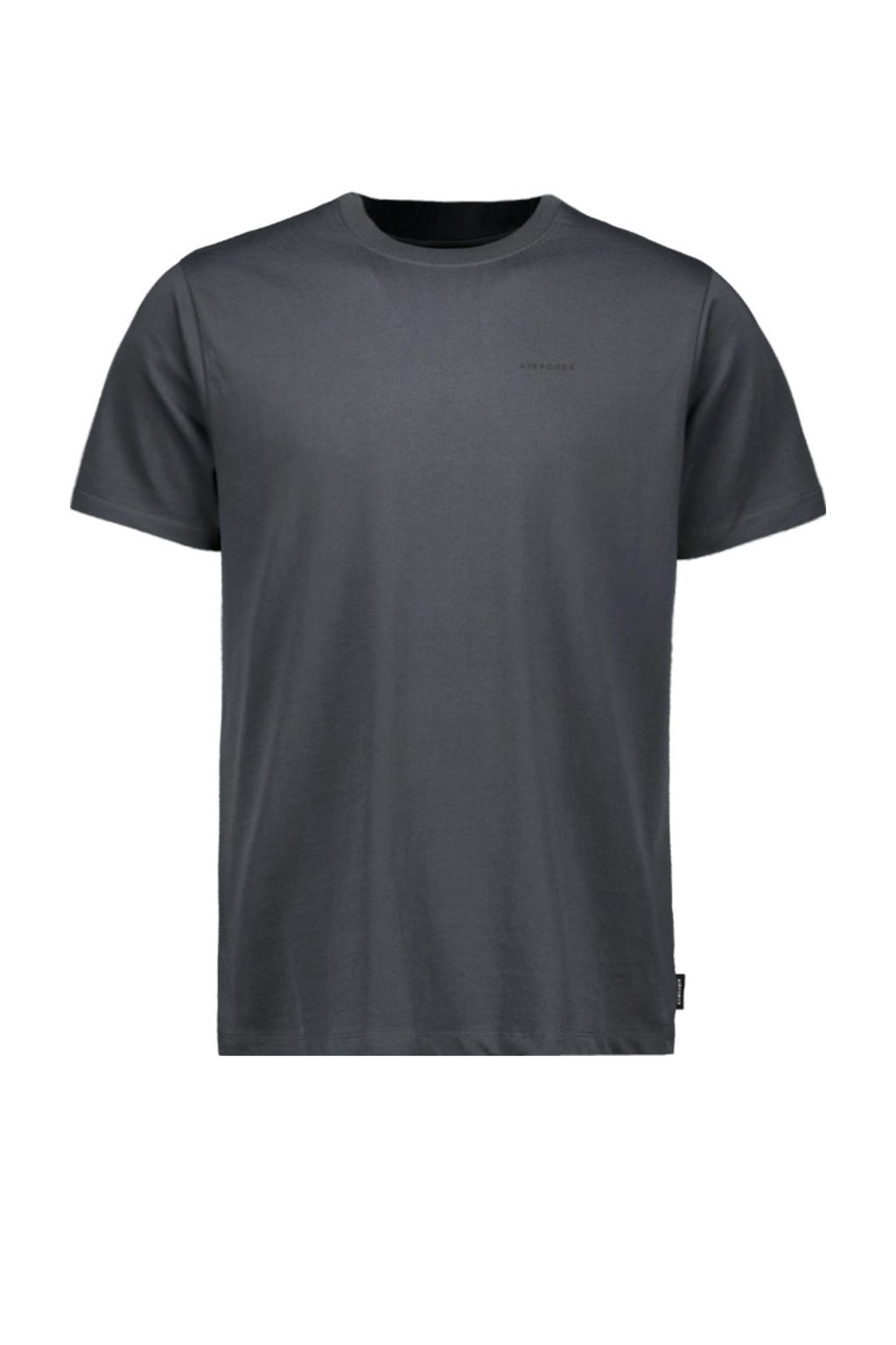 Antraciete heren Airforce regular T-shirt van katoen met logo dessin, korte mouwen en ronde hals