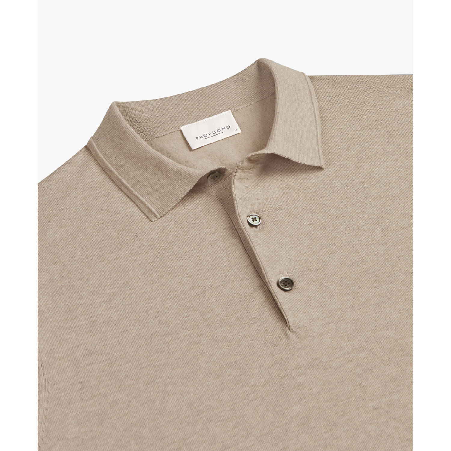 Profuomo regular polo gebreid beige