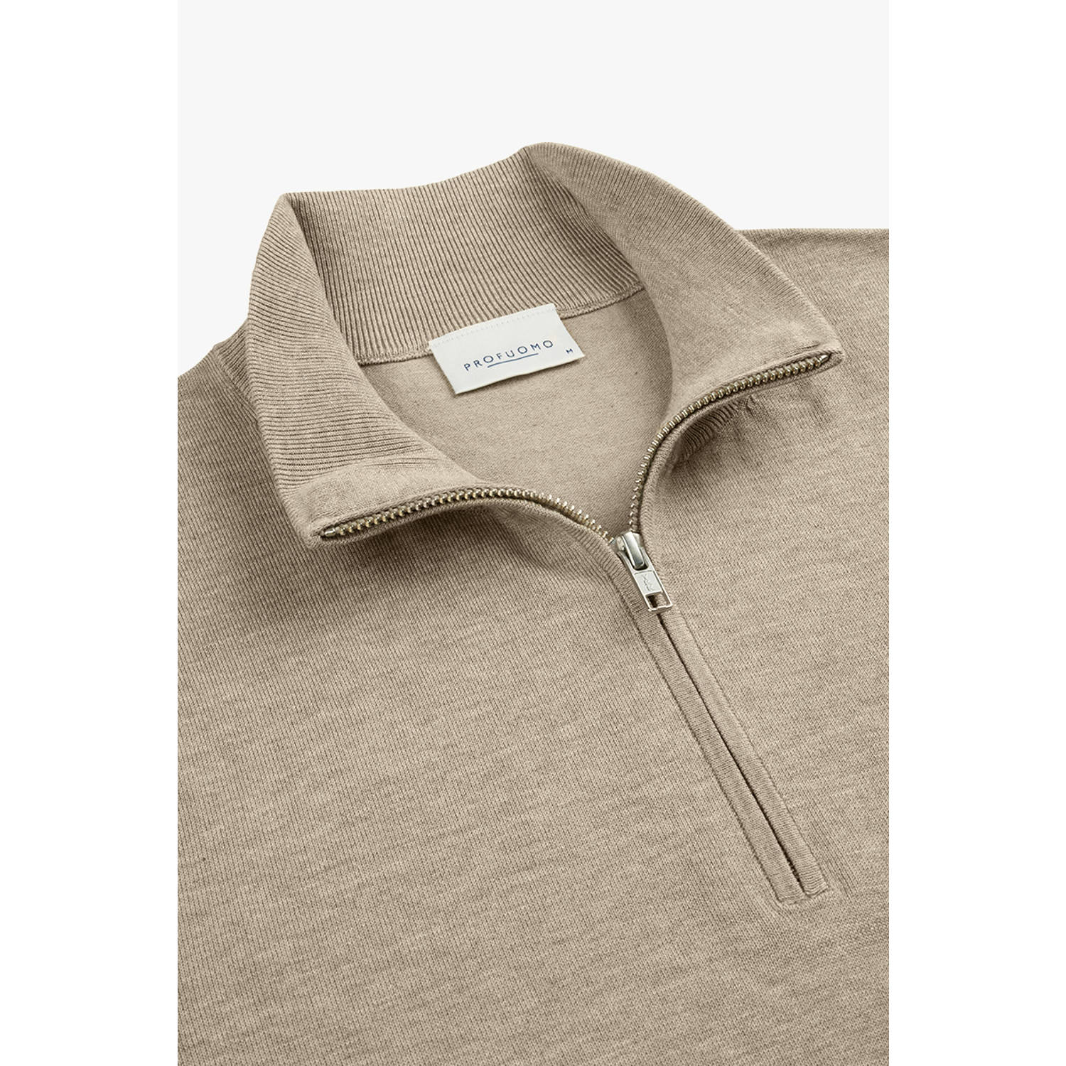 Profuomo trui fijn gebreid beige