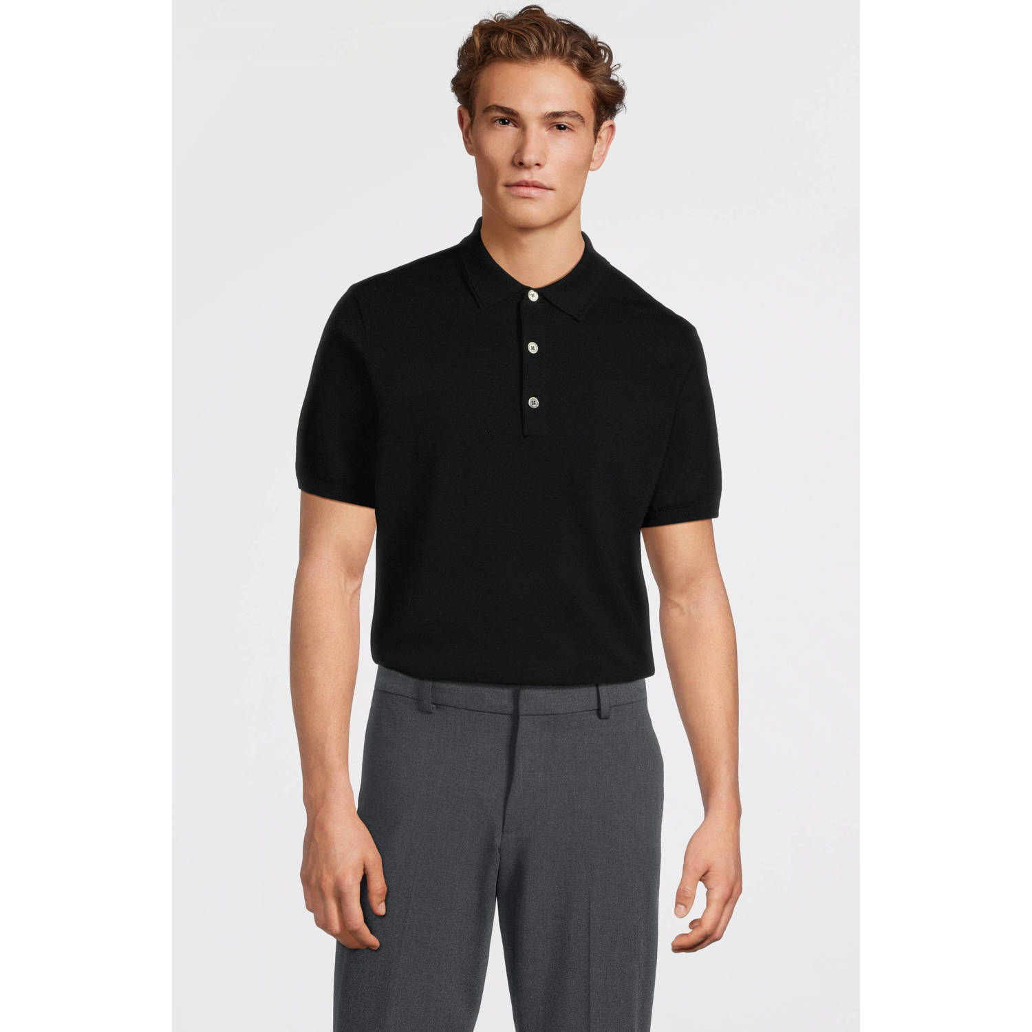 PROFUOMO Heren Polo's & T-shirts Polo Short Sleeve Donkerblauw