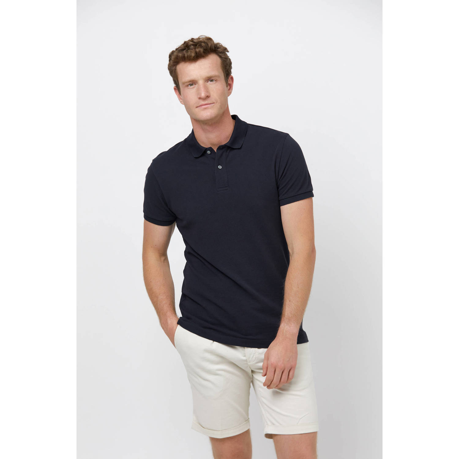 Profuomo regular polo donkerblauw