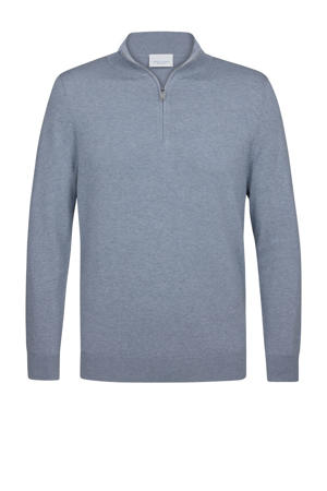 trui fijn gebreid blauw