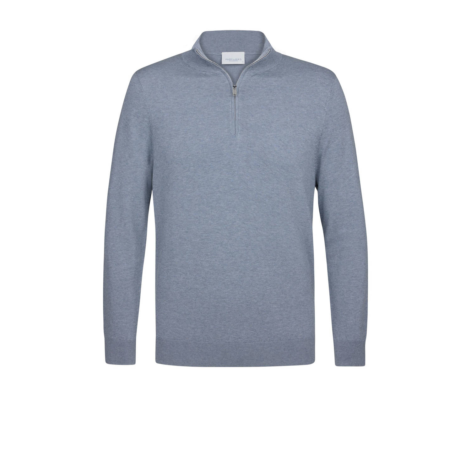 Profuomo Sweater Half Zip Pullover Luxury Basic Blauw