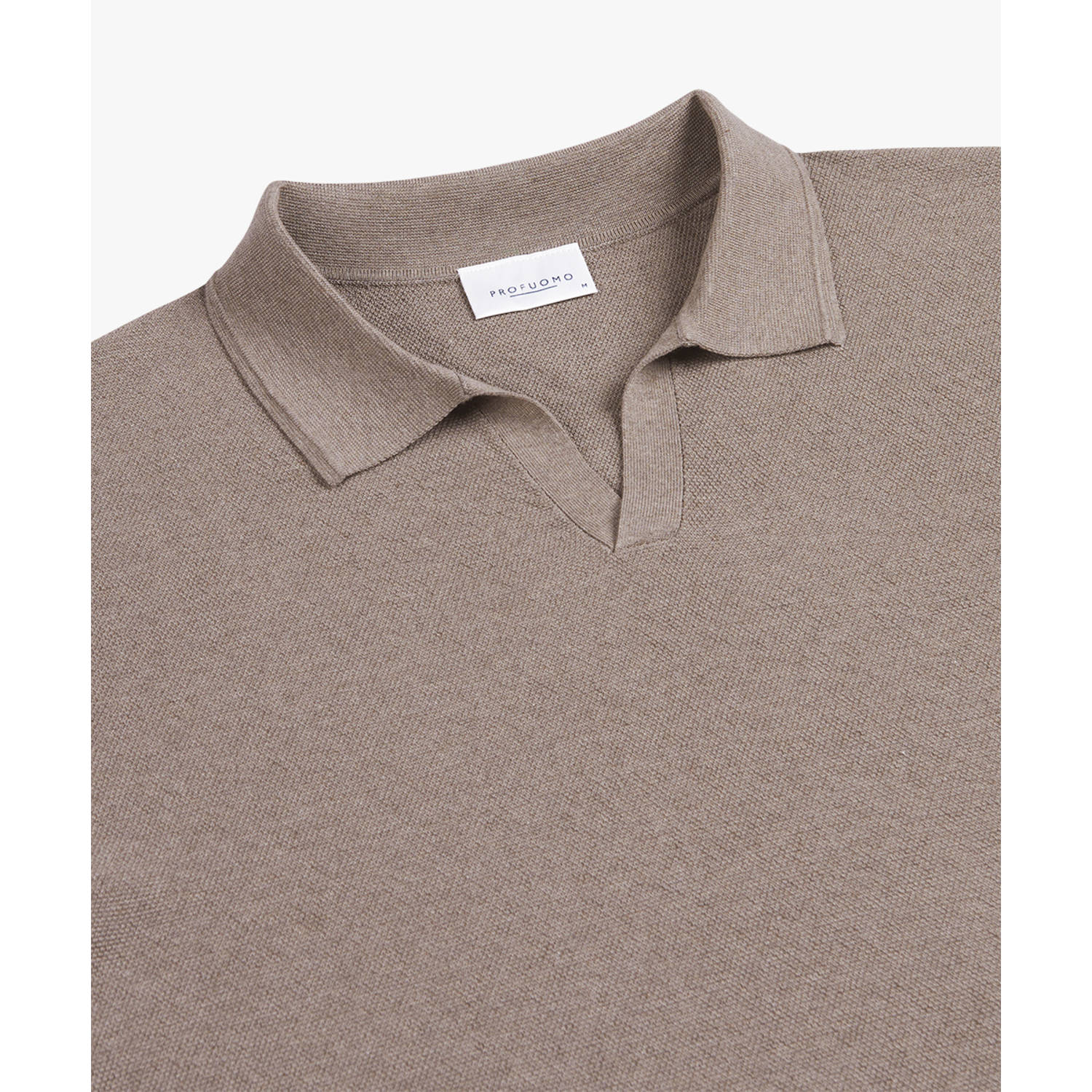 Profuomo regular polo gebreid bruin